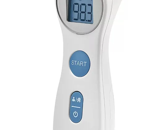Vista 2 de BESTMED - Termómetro infrarrojo de 1 segundo lectura para niños y adultos DET-306 para frente Indicador de 3 colores, sin contacto Alarma