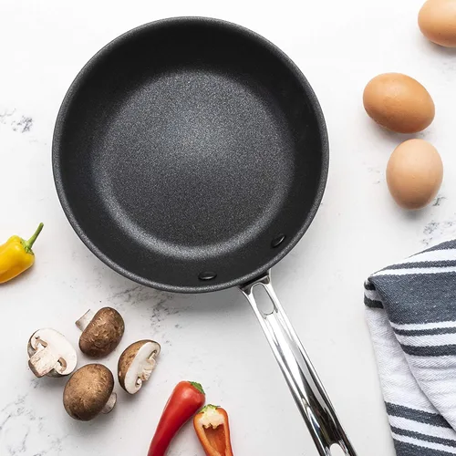 Vista 9 de VIKING Culinary Professional - Sartén antiadherente de acero inoxidable de 5 capas, 8 pulgadas, mango ergonómico que se mantiene fresco, apto
