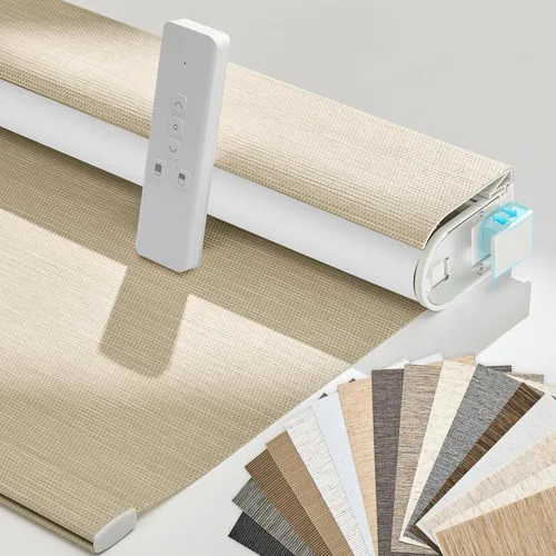 Vista 12 de Persianas motorizadas inteligentes Persilux con control remoto, sin necesidad de perforación, persianas enrollables automáticas para ventanas