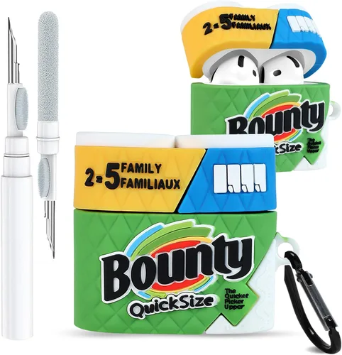 Vista 9 de Toyuma Funda para AirPods 4, diseño de dibujos animados kawaii, divertida funda de silicona suave 3D con llavero y kit de limpieza para mujeres
