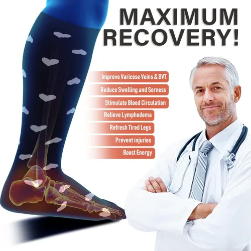 Vista 6 de Diu Life 3 pares de calcetines de compresión de talla grande para mujeres y hombres, pantorrilla ancha, soporte extra alto hasta la rodilla