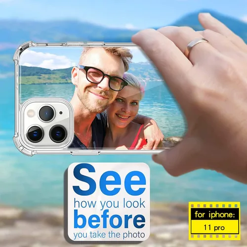 Vista 3 de Funda de espejo para iPhone 11 Pro Max para mujer, funda de espejo de acrílico que se puede utilizar para maquillaje al aire libre para niñas que