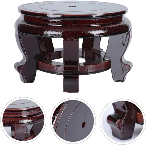 Vista 3 de DECHOUS Soporte para maceta, base de madera, jarrón redondo, juego de té, soporte de estatua de Buda, soporte de exhibición de madera versátil