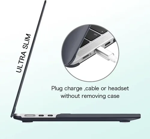 Vista 4 de Funda compatible con MacBook Air de 11 pulgadas A1465 A1370, carcasa rígida de plástico, cubierta de teclado y protector de pantalla y adaptador USB