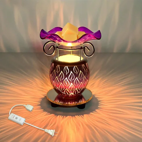 Vista 8 de Calentador Eléctrico de Aceite 3 en 1 con Temporizador de Apagado Automático, Calentador de Cera Perfumado, Calentador de Cera para Velas, Derretido