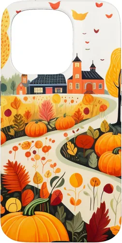 Vista 14 de Fall Leaves Autumn Pumpkin Pattern Autumn Color Foliage Case for iPhone 17