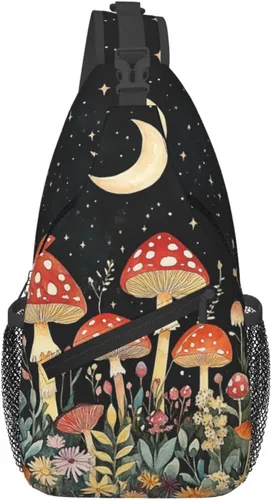 Vista 26 de Bolso bandolera para hombres y mujeres, mochila cruzada floral de tulipán pastel, mochila casual de senderismo para viajes, deportes, correr, bolsa