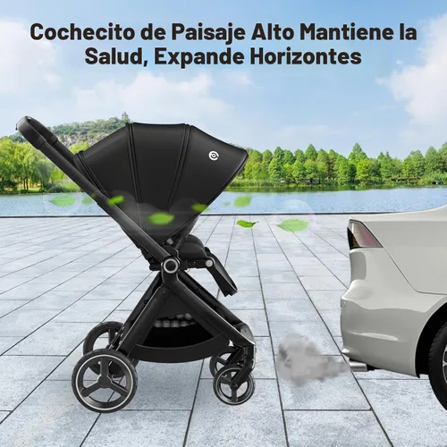 Vista 7 de EMU - Cochecito de bebé con asiento reversible, tamaño completo, con cabina reclinable, compacto y plegable para niños pequeños, para la ciudad al