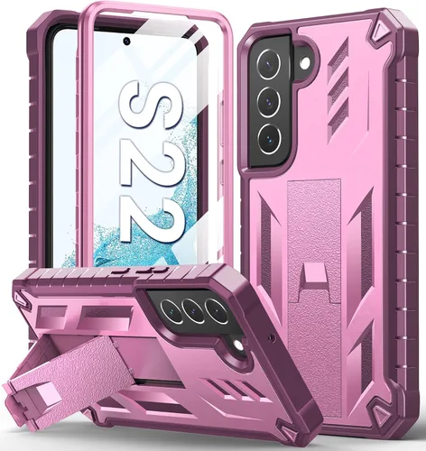 Vista 8 de SOiOS - Funda para Samsung Galaxy S22 con protector de pantalla integrado, función atril 20FT Military-Grade Drop Shockproof Protection, Durable