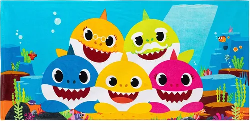 Vista 2 de Franco - Toalla de baño/piscina/playa de algodón súper suave para niños, 58 x 28 pulgadas, Baby Shark