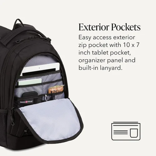 Vista 3 de SwissGear 1186 Travel Gear Mochila Bungee Ligera, Negro, 17 pulg.