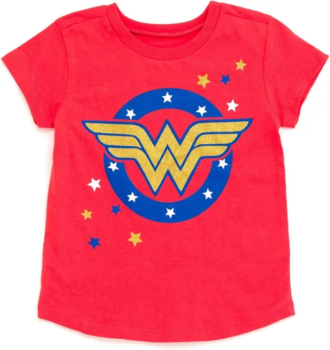Vista 3 de DC Comics Liga de la Justicia Batgirl Super Girl Wonder Woman - Paquete de 3 camisetas para niños pequeños a grandes