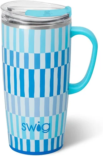 Vista 61 de Swig Life Taza de Viaje de 18 oz, Vaso Aislante con Asa y Tapa, Taza de Café de Viaje, Compatible con Portavasos, Acero Inoxidable, Vaso de 18 oz