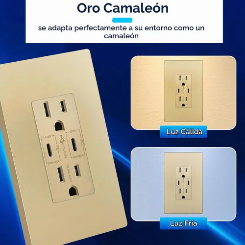 Vista 5 de LIDER Toma de pared USB-C PD de 65 W, suministro de energía, tecnología GaN Dorado