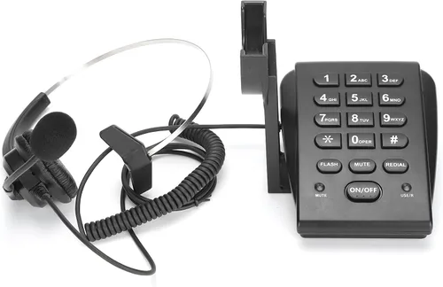Vista 9 de Teléfono HT700 con cable con auricular micrófono omnidireccional centro de llamadas, teléfono manos libres con cable para oficina y hogar