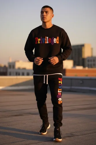 Vista 58 de SCREENSHOT APPLIQUE F11966 Premium Fleece Streetwear Chenille EMB Crew Neck Sweatshirt - Classic Fit