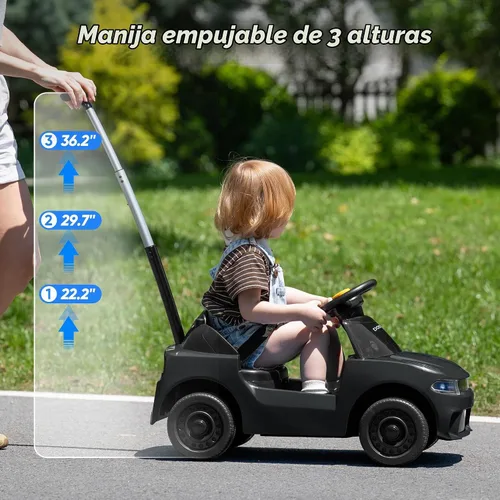 Vista 6 de Hikiddo Auto de Parachoques para Bebés, Auto de Parachoques Eléctrico de 6 V para Niños Pequeños con Control Remoto, Bluetooth - Púrpura Negro