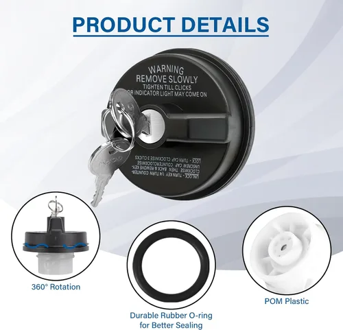 Vista 4 de Tapa de gas con bloqueo, tapa de combustible con llave compatible con Toyota 4Runner Tacoma Tundra Acura Honda CRV Infiniti Nissan Buick Cadillac