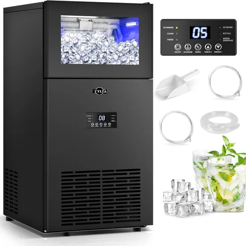 Vista 10 de Nugget Ice Makers - Máquina de hielo de pellets masticables suaves con función de limpieza automática, modo de mezcla de hielo/agua/agua helada, 50