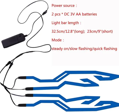 Vista 6 de 4 luces para casco de motocicleta, luz de señal de conducción nocturna, luz EL, 3 modos de luz LED para casco, kit de accesorios de decoración