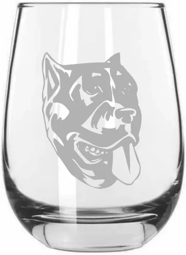 Vista 82 de Shar Pei (chino) - Vaso de vino sin tallo grabado para perro, 15.25 onzas