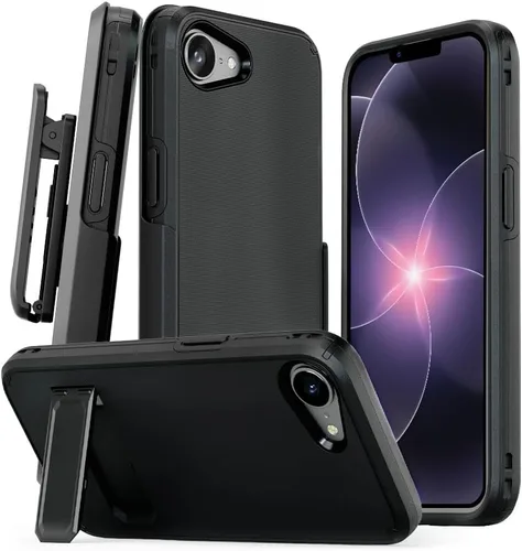 Vista 10 de MOTIVE Funda para iPhone 15 con clip para cinturón, magnética compatible con MagSafe, combo de funda de carcasa a prueba de golpes, funda para Negro