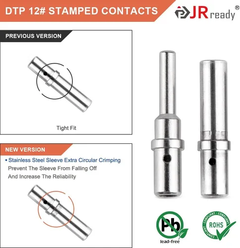 Vista 6 de JRready ST6338 Deutsch DTHD - Kit de conectores de 1 pine, 10 pares de conectores impermeables de un solo pin para aplicaciones pesadas, tamaño 12