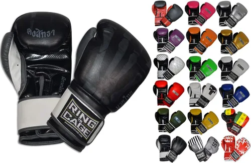 Vista 19 de Guantes de boxeo para entrenamiento de gimnasio Verde neón/negro