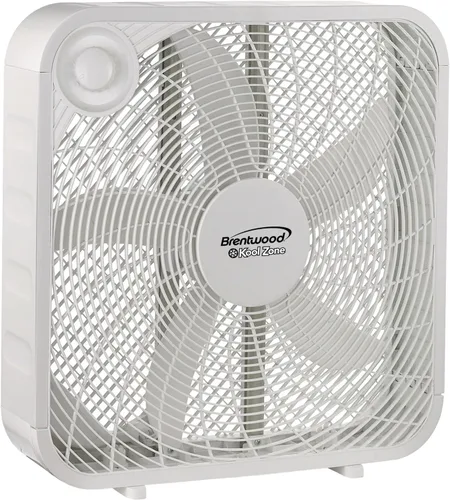 Vista 3 de Brentwood Kool Zone F-20SW Ventilador de caja, 3 velocidades de 20 pulgadas, color blanco