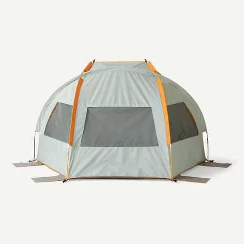 Vista 4 de Amazon Basics Refugios solares para campamento con protección UPF50+, ventanas de malla para ventilación, instalación simple sin herramientas, 7 x 4