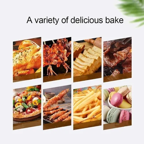 Vista 7 de Horno freidora de aire, horno eléctrico sin aceite, combo de freidora de aire para horno, pantalla táctil LCD digital, 8 preajustes, cesta