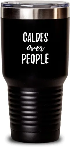 Vista 8 de Caldes Over People Tumbler Gift Animal Lover Rights Activist Insulated Cup With Lid Black 20 Oz