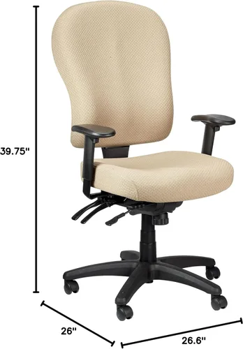 Vista 2 de Tempur-Pedic Silla ergonómica de tela con respaldo medio, brazos ajustables, color beige