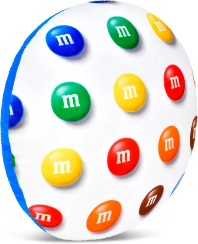 Vista 5 de iscream M&M's - Almohada redonda de doble cara de forro polar de 10.75 pulgadas, color azul