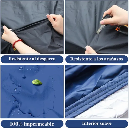 Vista 6 de Riakrum Funda completa impermeable para todo tipo de clima, para automóviles, resistente al viento, a la lluvia, protección UV, resistente a
