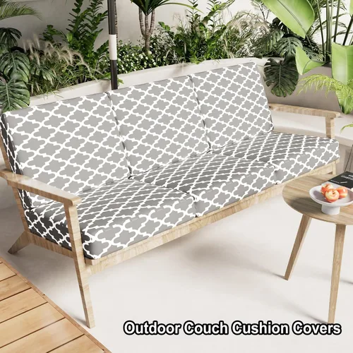 Vista 96 de hyha Fundas de cojín de sofá estampadas, fundas de sofá florales lavables para sofás con 2 cojines, fundas de cojín de patrón elástico para muebles