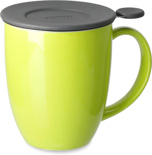 Vista 5 de FORLIFE Uni Brew-in-Mug con infusor de té y tapa, 16 onzas, color rojo
