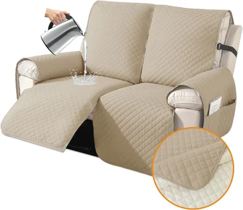 Vista 52 de XINEAGE Funda para Sillón Reclinable Resistente al Agua, Fundas Antideslizantes para Silla Reclinable con Bolsillos, Fundas Acolchadas Gruesas