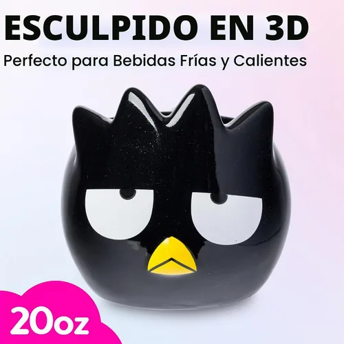 Vista 2 de Silver Buffalo Sanrio Hello Kitty and Friends Badtz-Maru - Taza de cerámica esculpida en 3D, 20 onzas
