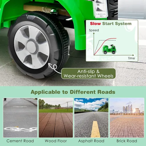 Vista 13 de GLACER Coche de paseo para niños, camión de basura de 12 V con control