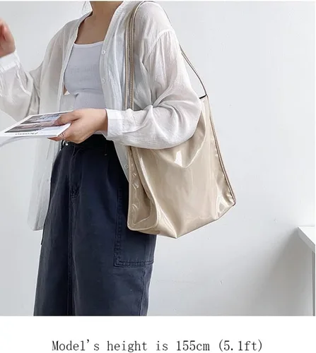 Vista 6 de Ulisty Bolso de mano suave de charol para mujer, bolso de hombro casual, bolso de moda