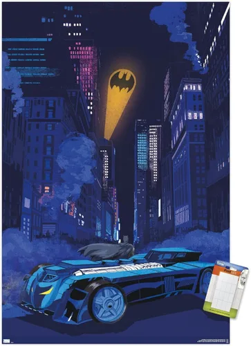Vista 12 de Trends International DC Comics Batman - Póster de pared con señal de murciélago en el horizonte, 22.4 pulgadas de largo x 14.7 W, versión enmarcada