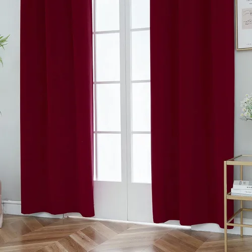 Vista 7 de PLEASANT BOULEVARD Cortinas 100% opacas [2 paneles] Elegantes cortinas con aislamiento térmico para dormitorio, sala de estar, ventana grande