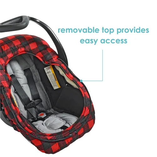 Vista 6 de JJ Cole Funda de asiento de coche de invierno para bebé, funda de asiento de automóvil de invierno para asiento de bebé o cochecito - Fundas