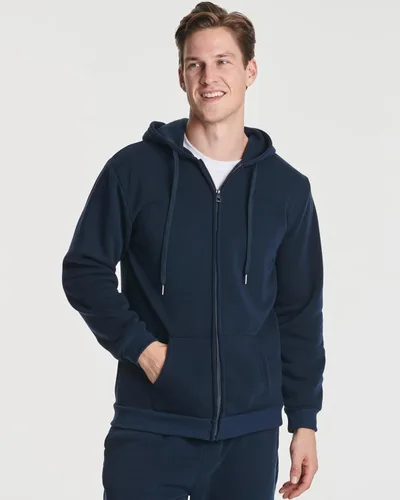 Vista 2 de Paquete de 3 sudadera con capucha de manga larga y cremallera completa para hombre, chaqueta atlética (disponible en tallas grandes y altas)