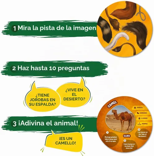 Vista 4 de Skillmatics Adivina en 10 pistas de imágenes de animales