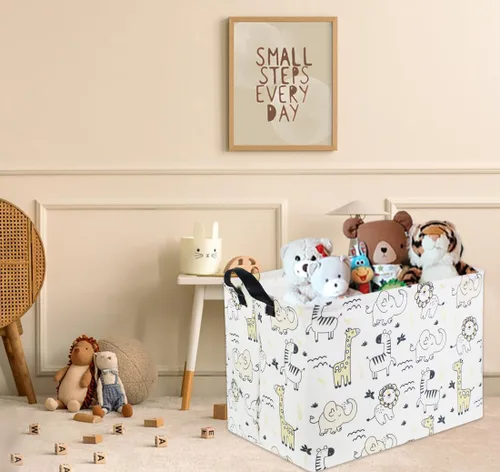 Vista 3 de Cestas para Bebé Cestas de Juguetes para Niños y Niñas Cesta de Regalo del Bosque Vacía Bonita Contenedor de Almacenamiento Caja Organizadora Animal
