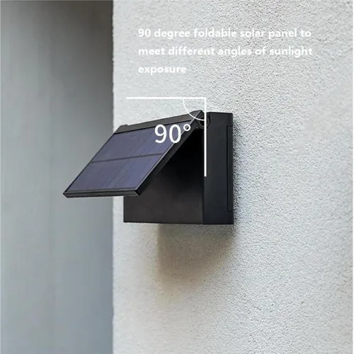 Vista 2 de ASLIDECOR Luz solar de pared hacia arriba, paquete de 2 6 luces LED iluminan al aire libre, lámpara con sensor de luz solar, IP65, impermeable
