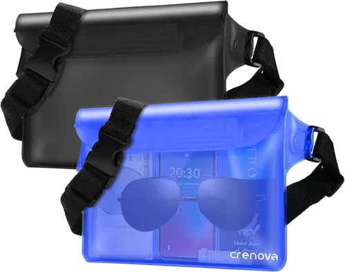 Vista 11 de Bolsa impermeable para playa, bolsa impermeable para teléfono y pasaporte, riñoneras para mujeres, bolsas secas flotantes para cruceros, viajes