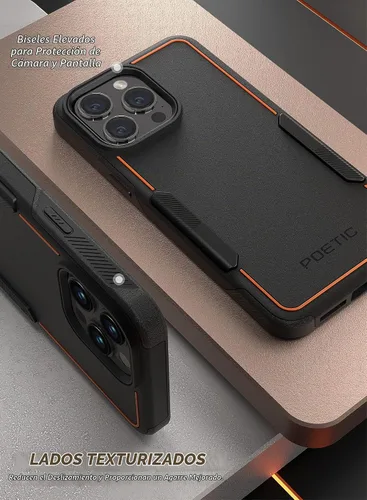 Vista 4 de Poetic Neon - Funda para iPhone 14 Pro Max, resistente de doble capa, delgada, a prueba de golpes, compatible con carga inalámbrica, antideslizante